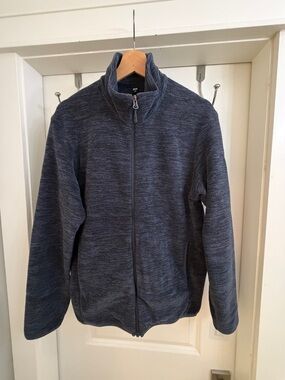 Uniqlo Men's Full-Zip Heathered Charcoal Sweater Jacket